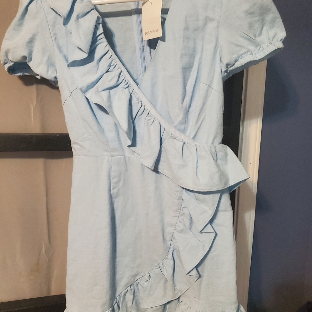 Skyler Rose Baby Blue mini dress.